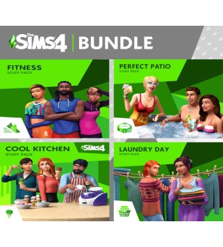 The Sims 4 - Fitness + Cool Kitchen + Laundry Day + Perfect Patio Stuff DLC Bundle Origin Key GLOBAL